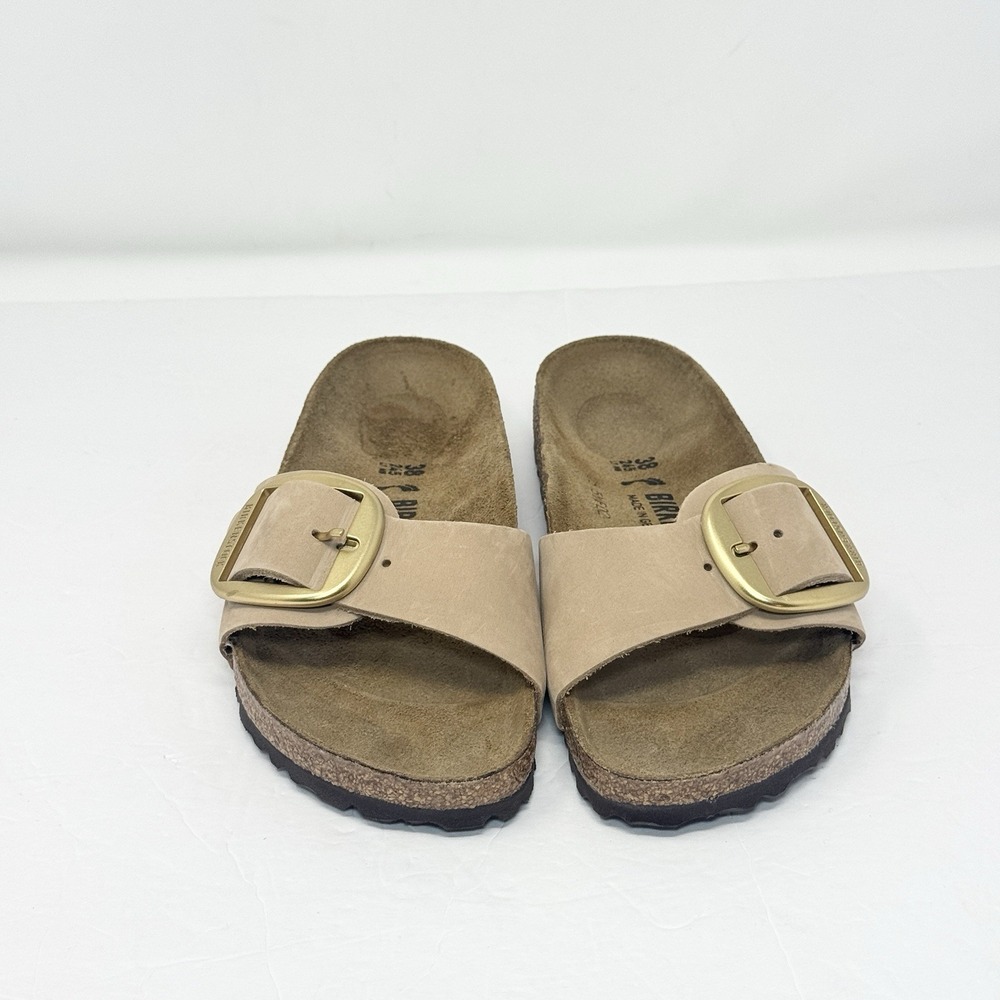 Birkenstock Madrid Big Buckle Slide Sandals Womens Size 7 Narrow Nubuck Leather - Picture 5 of 10